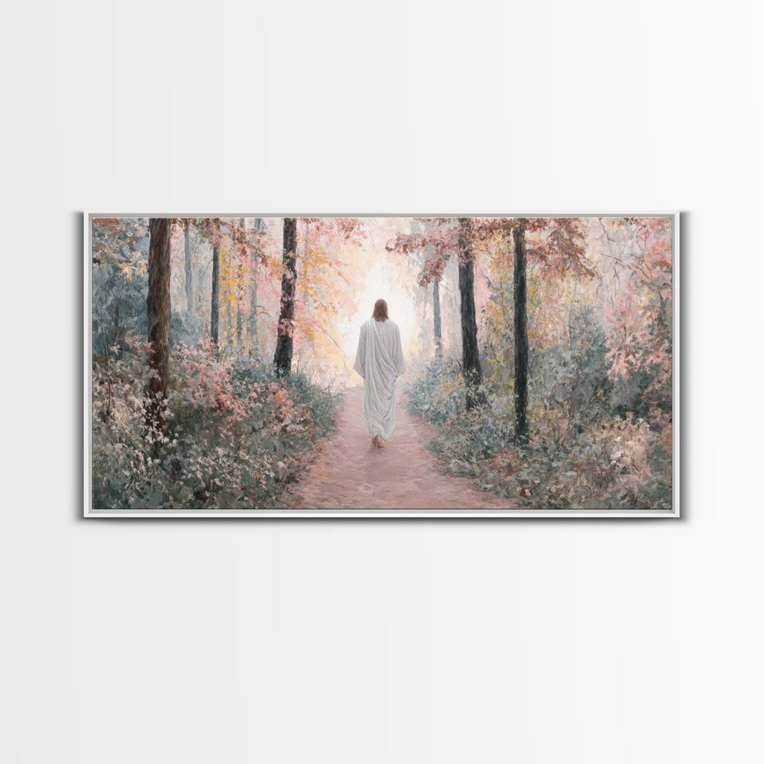 Autumn Journey – Framed Canvas Print – Christian Art Canvas – Christian Painting – Jesus Painting – Christian Wall Art – Modern Christian A