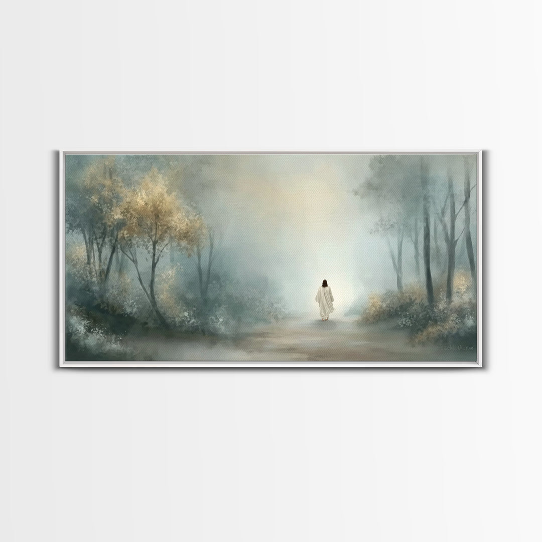 Misty Calling – Framed Canvas Print – Christian Wall Art – Christian Art Canvas – Jesus Painting – Moody Christian Art – Christian Art Work