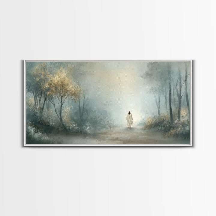 Misty Calling – Framed Canvas Print – Christian Wall Art – Christian Art Canvas – Jesus Painting – Moody Christian Art – Christian Art Work