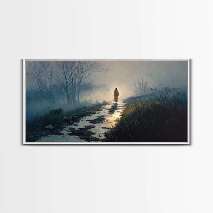 Winter’s Gentle Way, Framed Canvas Print, Christian Art Canvas, Christian Wall Art, Jesus Painting, Christian Art Gift