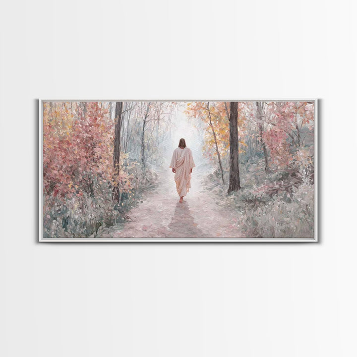 Soft Heavenly Road | Framed Canvas Print | Christian Art Canvas | Jesus Painting | Christian Wall Art | Christian Decor