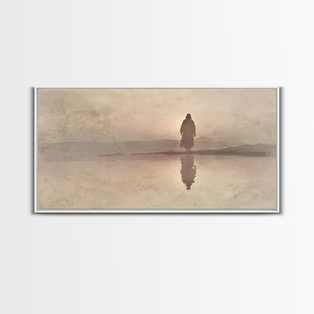 Desert Dawn – Framed Canvas Print – Christian Wall Art – Christian Art Canvas – Jesus Painting – Modern Christian Art – Christmas Art Print