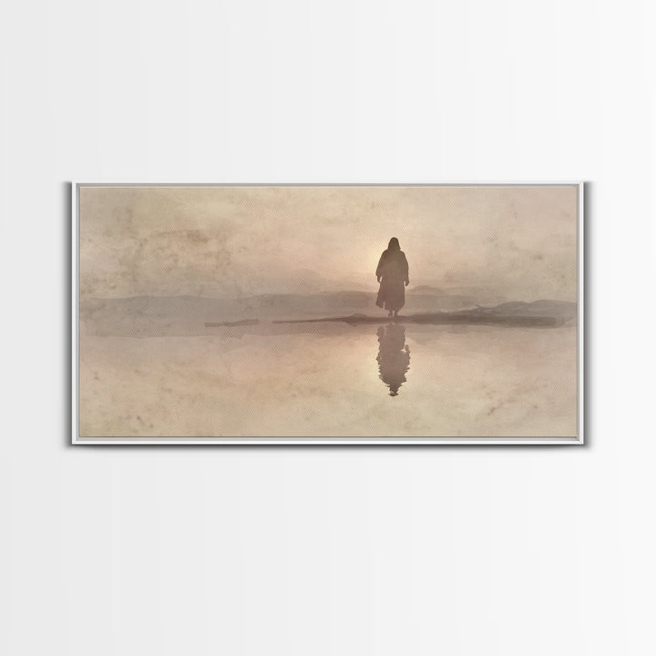 Desert Dawn – Framed Canvas Print – Christian Wall Art – Christian Art Canvas – Jesus Painting – Modern Christian Art – Christmas Art Print