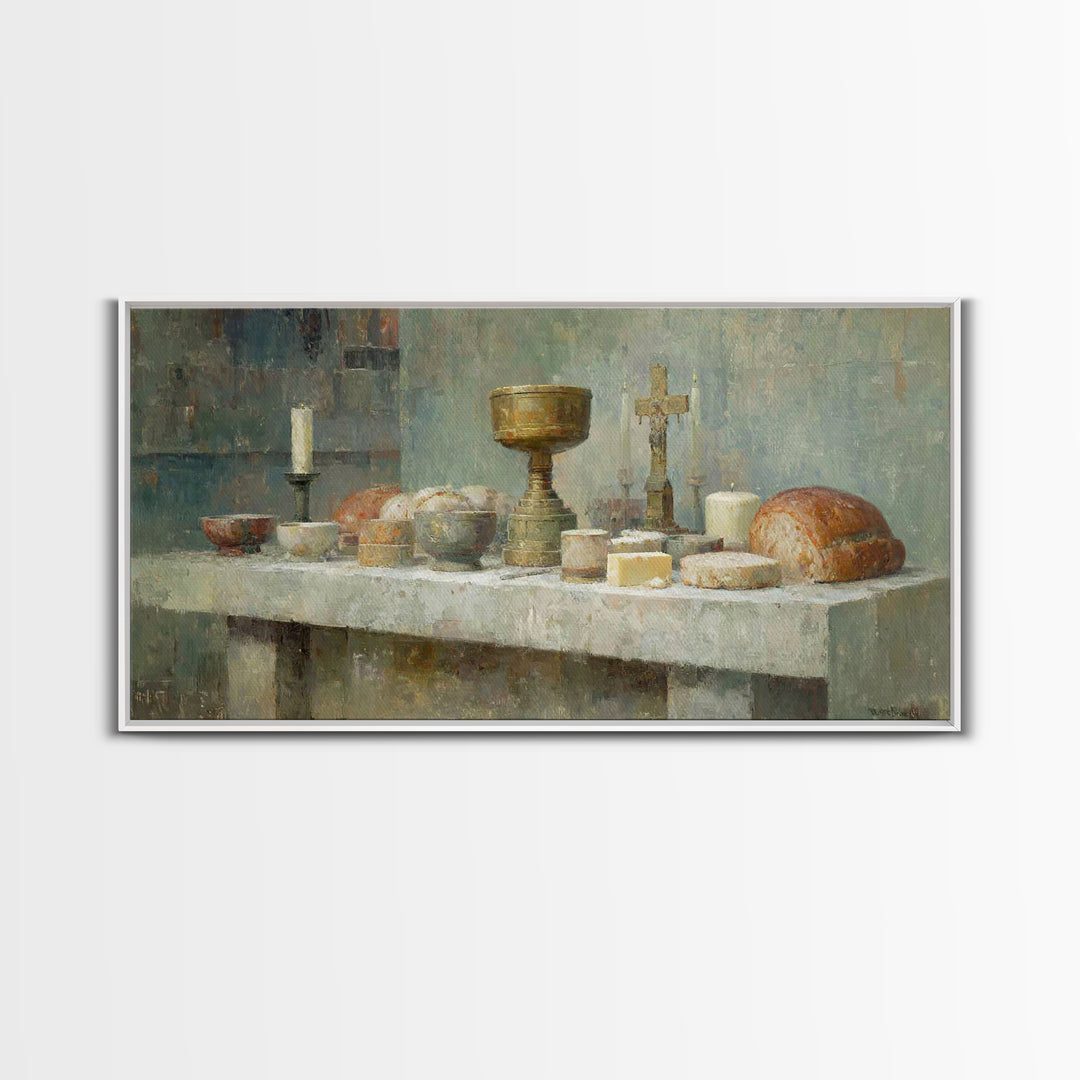 Sanctuary Offering, Framed Canvas Print, Christian Wall Art, Christian Art Canvas, Moody Christian Art, Christian Painting, Christian Chris