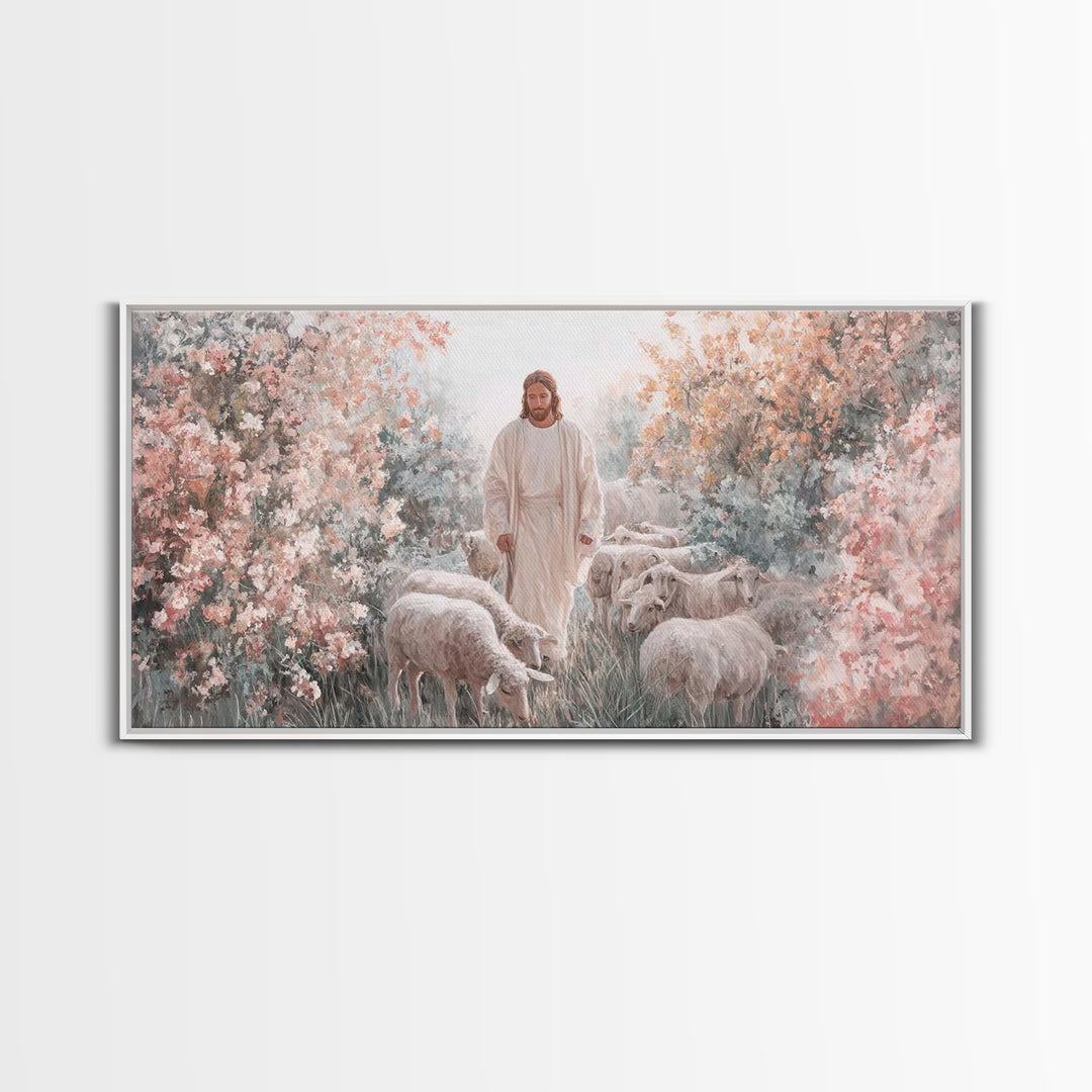 Blossoms Of Grace – Framed Canvas Print – Christian Wall Art – Jesus Painting – Christian Decor – Christian Art Canvas – Christmas Art