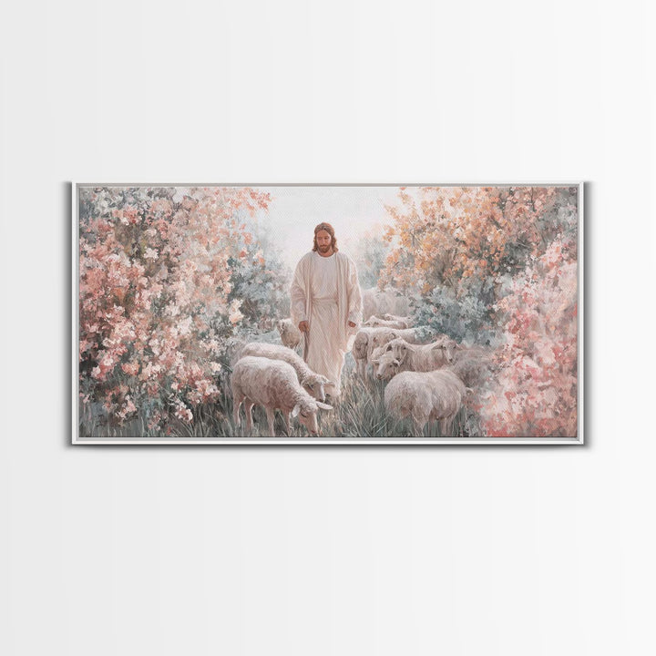 Blossoms Of Grace – Framed Canvas Print – Christian Wall Art – Jesus Painting – Christian Decor – Christian Art Canvas – Christmas Art