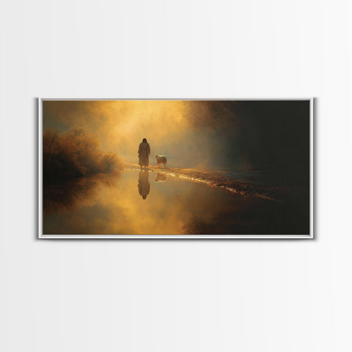 Evening Hopefall | Framed Canvas Print | Jesus Painting | Christian Wall Art | Christian Decor | Christmas Art | Christian Art Canvas