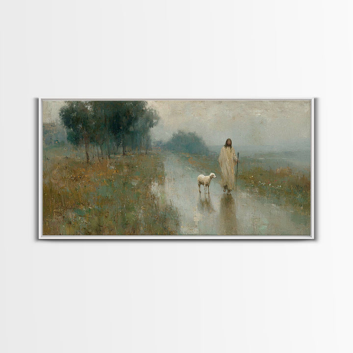 Morning Path Grace – Framed Canvas Print – Christian Wall Art – Jesus Painting – Christian Art Canvas – Christian Decor – Christian Art