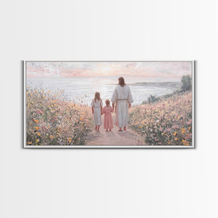 Soft Horizon Faith, Framed Canvas Print, Christian Art Canvas, Christian Wall Art, Christian Decor, Jesus Painting, Christian Art