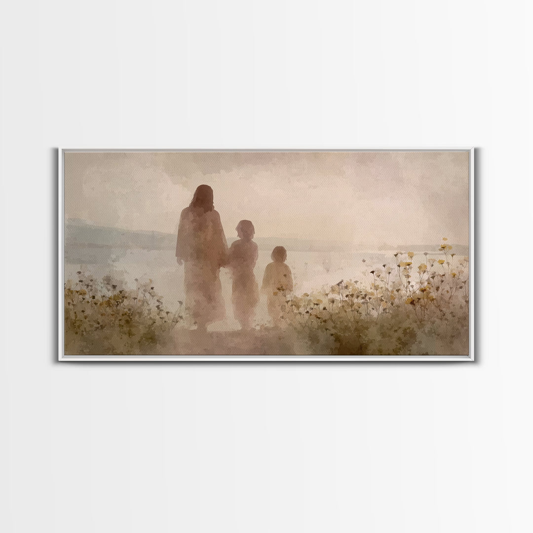 Blossoms By The Sea | Framed Canvas Print | Christian Decor | Christian Art Canvas | Jesus Painting | Christian Art | Christian Wall Art