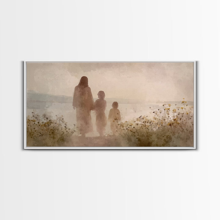 Blossoms By The Sea | Framed Canvas Print | Christian Decor | Christian Art Canvas | Jesus Painting | Christian Art | Christian Wall Art