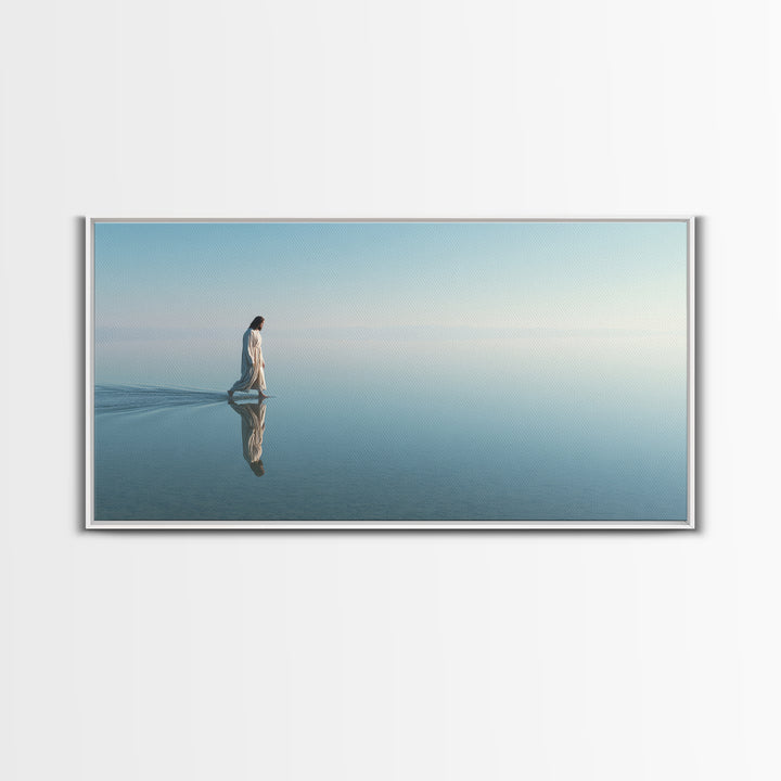Calm Horizon Light | Framed Canvas Print | Christian Wall Art | Jesus Painting | Christian Art Canvas | Christian Christmas Art | Christian