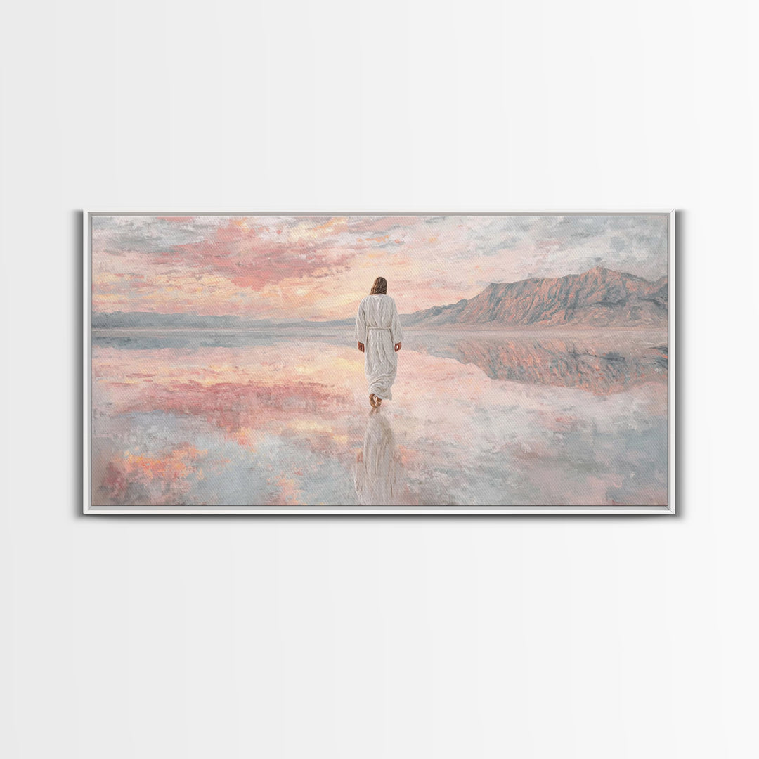 Twilight Grace Walk – Framed Canvas Print – Christian Wall Art – Christian Art Canvas – Jesus Painting – Christian Gift – Christian Christm