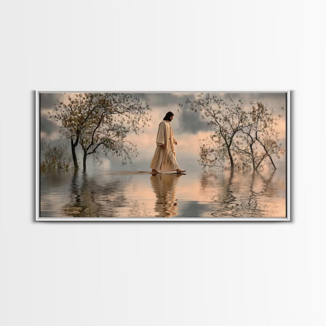 Twilight Shepherd Peace – Framed Canvas Print – Christian Christmas Art – Christmas Art – Christian Wall Art – Jesus Painting – Christian A
