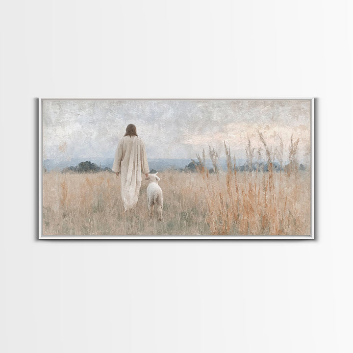Quiet Shepherd Path – Framed Canvas Print – Christian Wall Art – Jesus Painting – Christian Art Canvas – Christian Christmas Art – Faith Ar