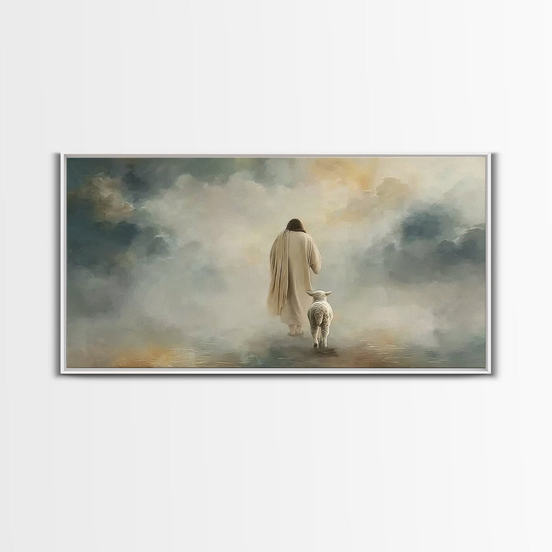 Shepherds In Light – Framed Canvas Print – Christian Wall Art – Christian Art – Jesus Painting – Christian Christmas Art – Gift Ideas