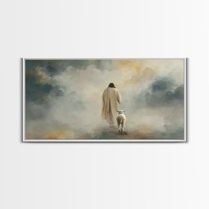 Shepherds In Light – Framed Canvas Print – Christian Wall Art – Christian Art – Jesus Painting – Christian Christmas Art – Gift Ideas