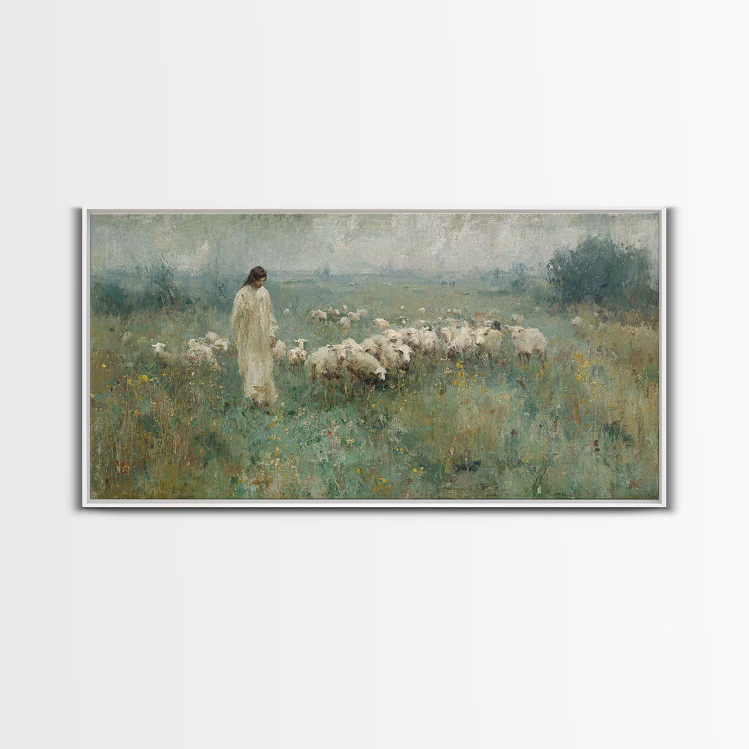 Fields Of Mercy, Framed Canvas Print, Christian Art Canvas, Christian Wall Art, Jesus Painting, Christian Art Print, Christian Gift, Christ