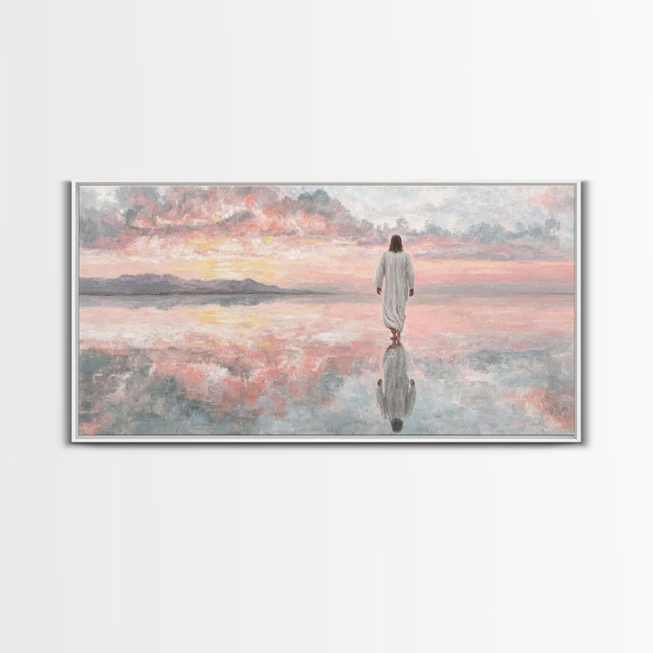 Walking In Glory | Framed Canvas Print | Christian Art Canvas | Jesus Painting | Christian Wall Art | Christian Gift | Christmas Art