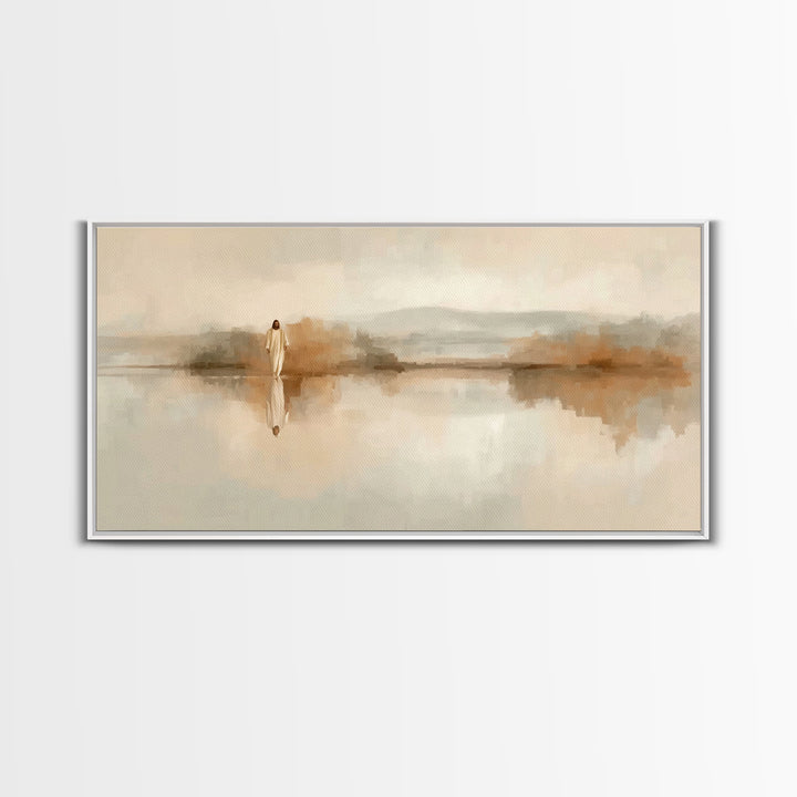 Quiet Horizon - Framed Canvas Print - Christian Art Print - Jesus Art Canvas - Christmas Decor - Christian Wall Art - Sacred Art - Holiday
