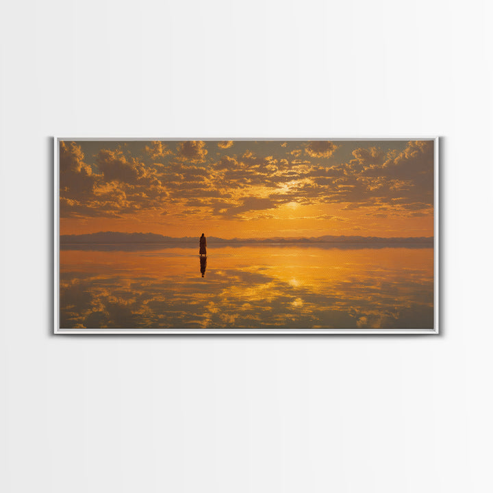 Golden Refuge, Framed Canvas Print, Christian Art Painting, Jesus Canvas Art, Christmas Wall Art, Christian Decor, Modern Christian Art