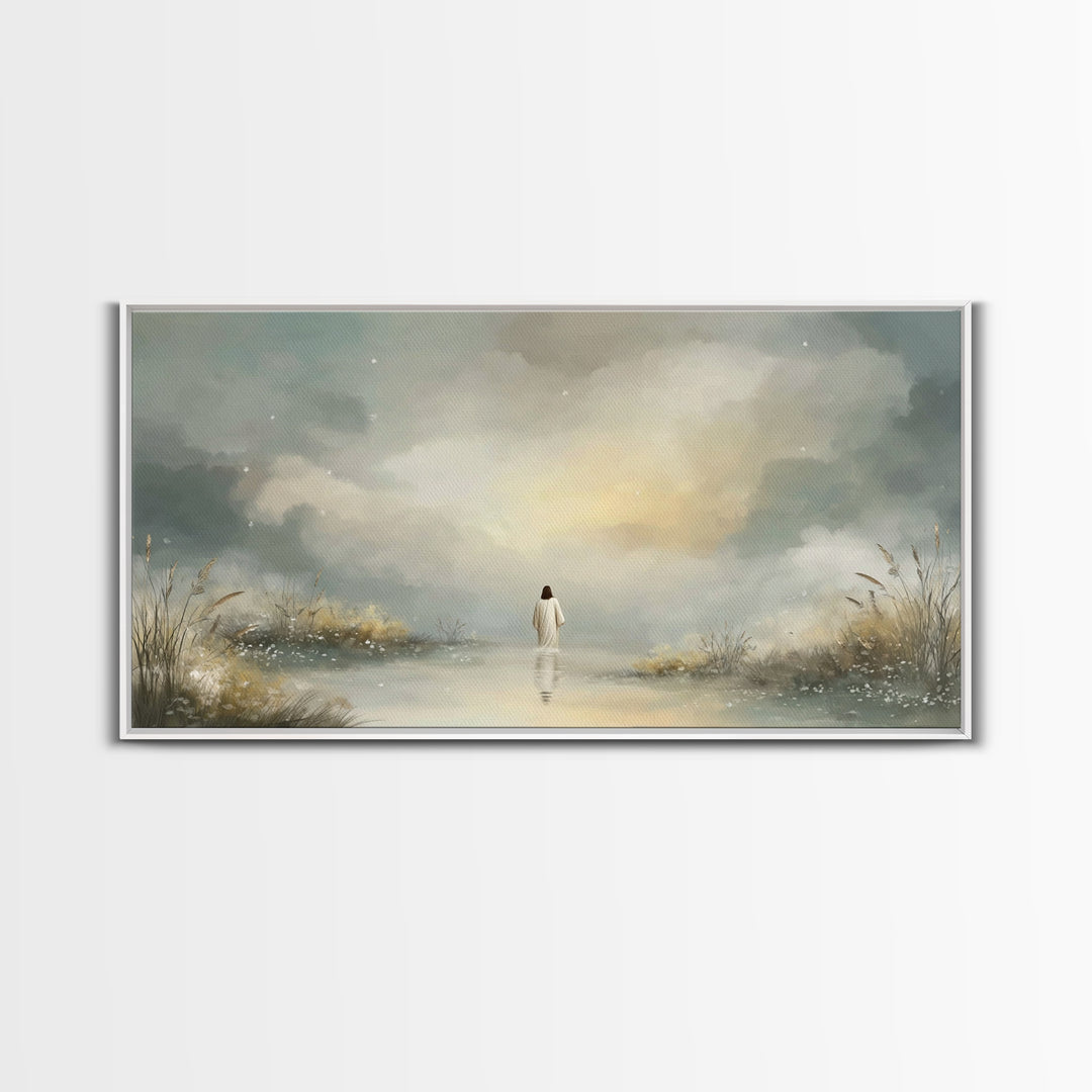 Heavenly Path | Framed Canvas Print | Christian Wall Art | Jesus Painting | Christmas Art | Christian Decor | Large Christian Art | Faith A