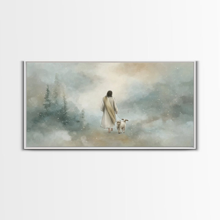 Heavenly Walk – Framed Canvas Print – Christian Art Canvas – Jesus Painting – Christian Wall Art – Christmas Art Work – Christian Decor