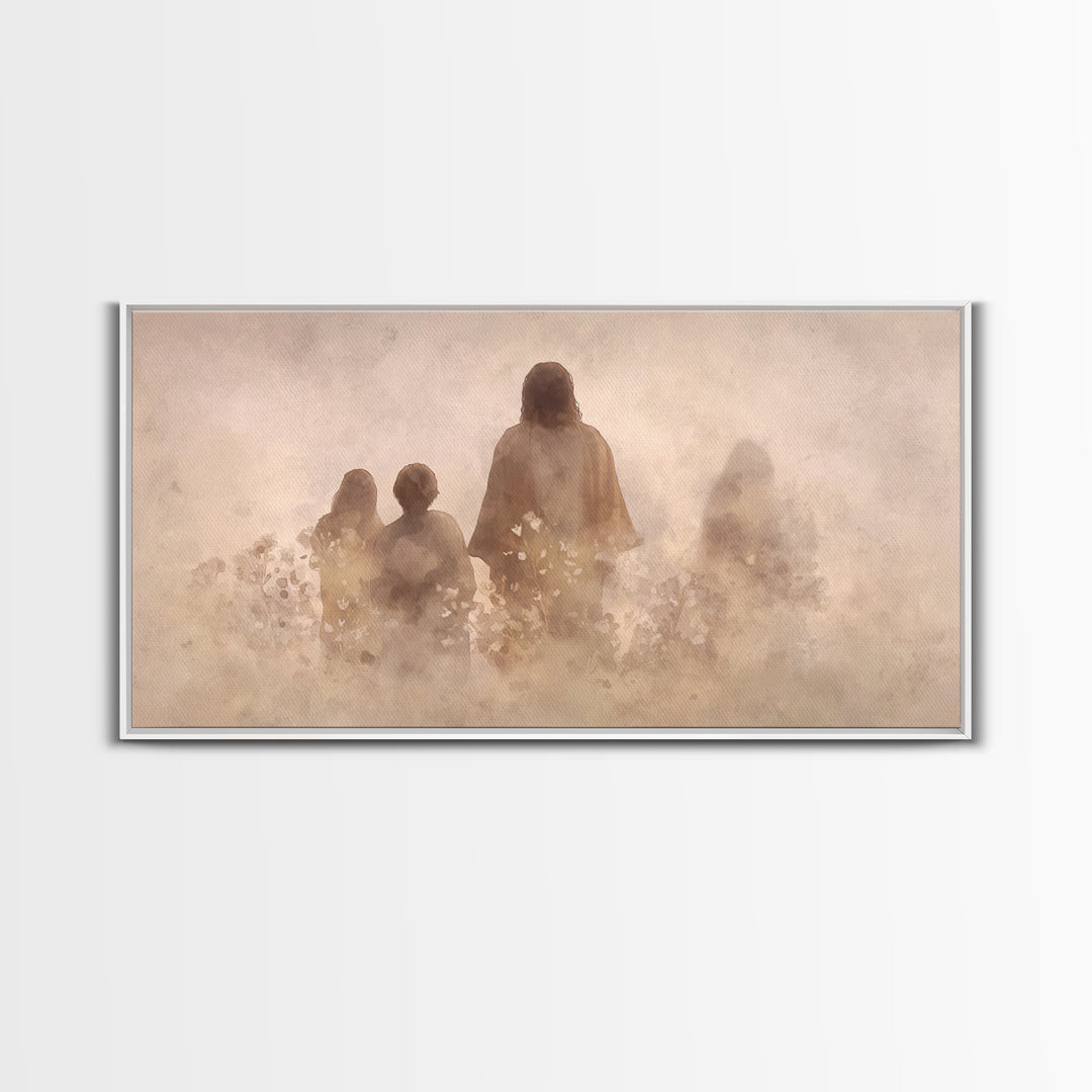 Silent Meadow Light – Framed Canvas Print – Christian Wall Art – Christian Art Canvas – Jesus Painting – Christmas Wall Art – Christian Gif