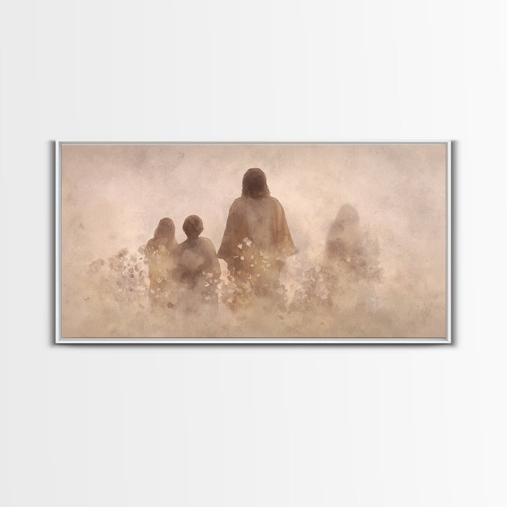 Silent Meadow Light – Framed Canvas Print – Christian Wall Art – Christian Art Canvas – Jesus Painting – Christmas Wall Art – Christian Gif