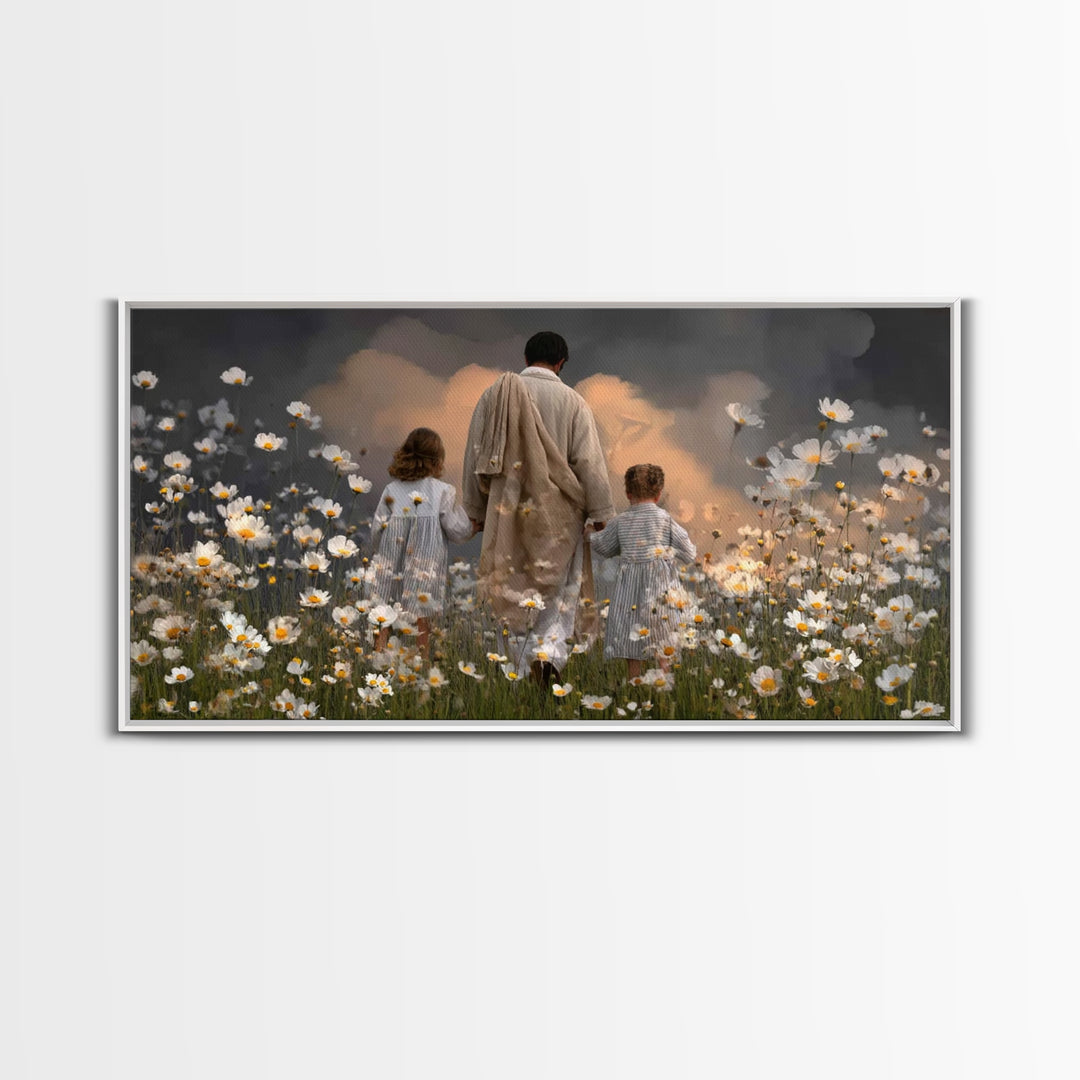 Gathered In Hope | Framed Canvas Print | Christian Art Canvas | Christian Wall Art | Jesus Painting | Christian Christmas Art | Christian D