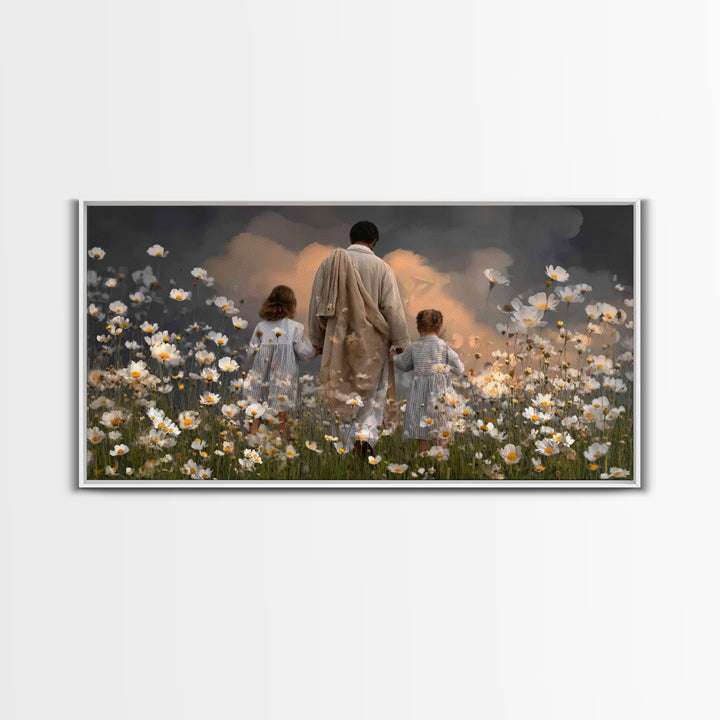 Gathered In Hope | Framed Canvas Print | Christian Art Canvas | Christian Wall Art | Jesus Painting | Christian Christmas Art | Christian D