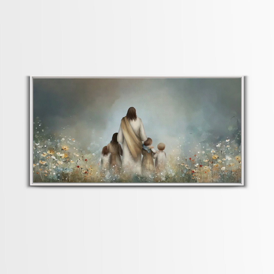 Blossoms Of Grace – Framed Canvas Print – Christian Wall Art – Jesus Painting – Christian Art Canvas – Christian Christmas Art – Christian