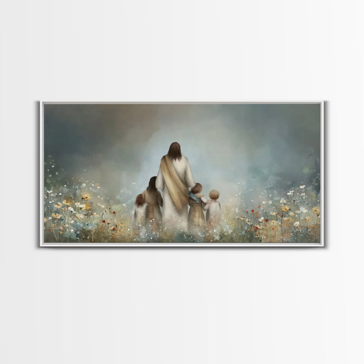 Blossoms Of Grace – Framed Canvas Print – Christian Wall Art – Jesus Painting – Christian Art Canvas – Christian Christmas Art – Christian
