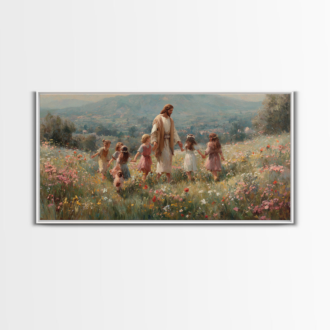 Garden Of Promise – Framed Canvas Print – Christian Art Canvas – Jesus Painting – Christian Wall Art – Christmas Art Prints – Christian Gif