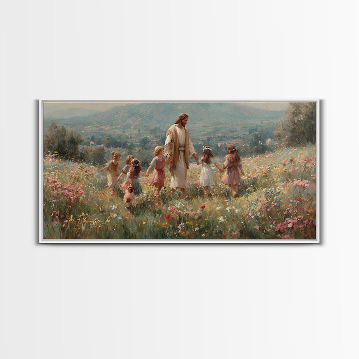 Garden Of Promise – Framed Canvas Print – Christian Art Canvas – Jesus Painting – Christian Wall Art – Christmas Art Prints – Christian Gif