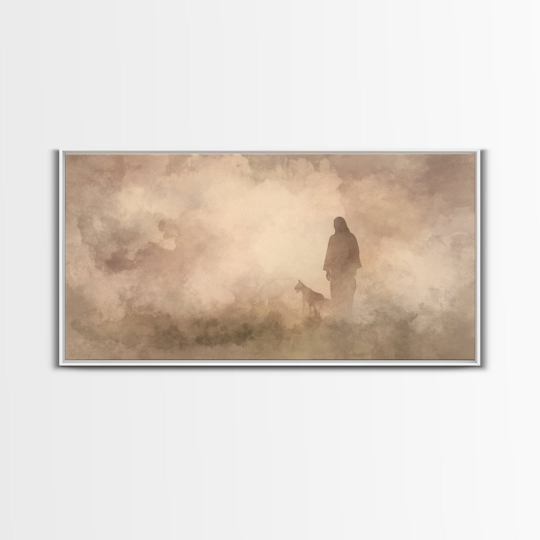 The Silent Shepherd – Framed Canvas Print – Christian Wall Art – Jesus Painting – Christian Art Canvas – Moody Christian Art – Christian De