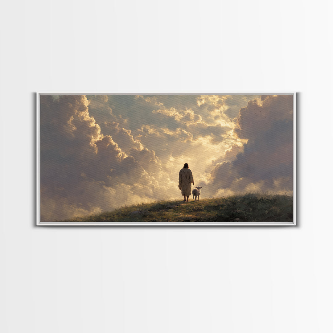 Heavenly Pathway – Framed Canvas Print – Jesus Christmas Art – Christian Art Canvas – Christian Wall Art – Large Christian Painting – Chris