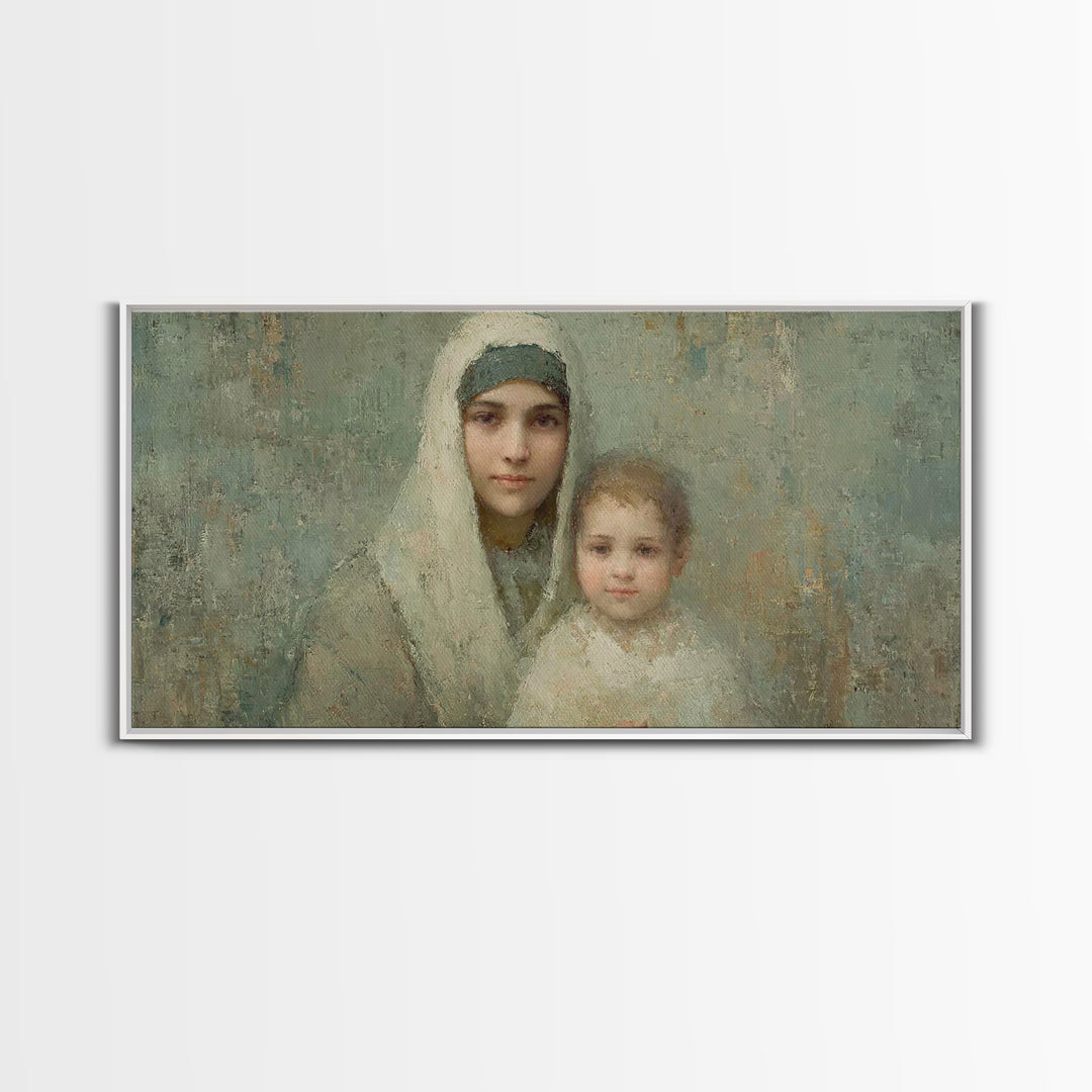 Light Of Mercy – Framed Canvas Print – Christian Wall Art – Christian Art Canvas – Mary And Jesus Painting – Christmas Art – Jesus Art