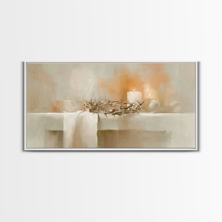 Crown Of Light | Framed Canvas Print | Christian Art Canvas | Christian Wall Art | Minimalist Christian Art | Christian Decor | Christian A