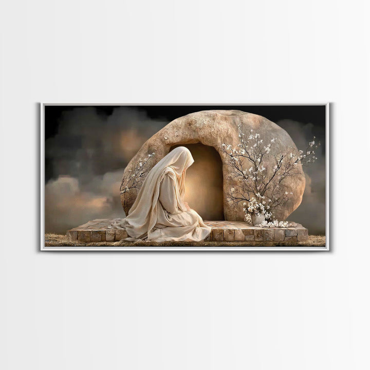 Garden Vigil – Framed Canvas Print – Jesus Painting – Christmas Art – Christian Wall Art – Large Christian Art – Christian Art Canvas