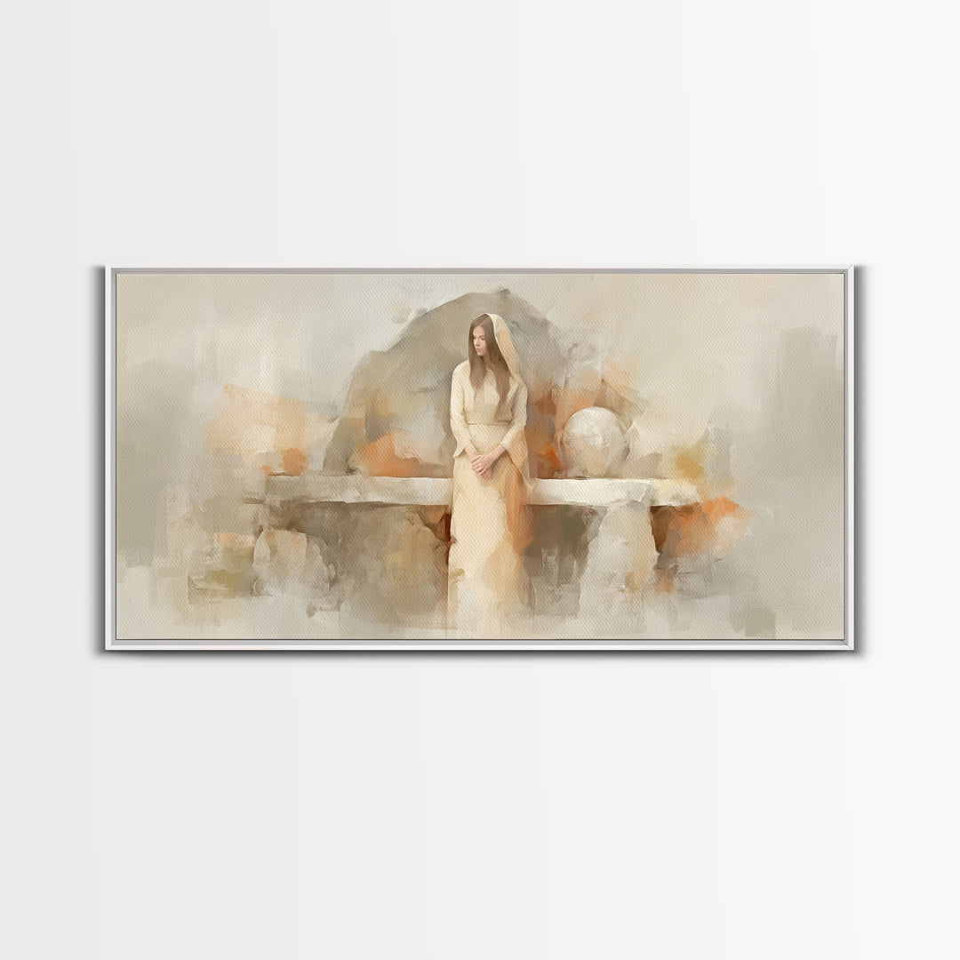 Faithful Hope – Framed Canvas Print – Christian Art Canvas – Christian Wall Art – Christmas Art – Jesus Painting – Large Christian Art