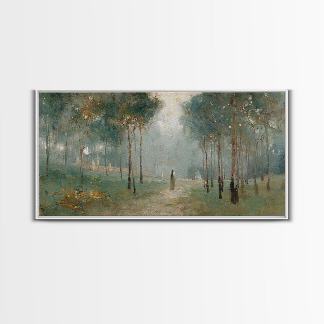 Morning Hope Trail – Framed Canvas Print – Christian Wall Art – Christian Art Canvas – Moody Christian Art – Christmas Art – Art Print
