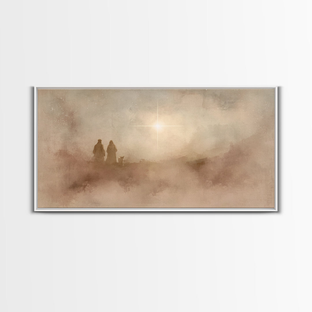 Holy Mist Rising, Framed Canvas Print, Christian Art Canvas, Christian Christmas Art, Christmas Art, Christian Wall Art, Christian Gift Ide