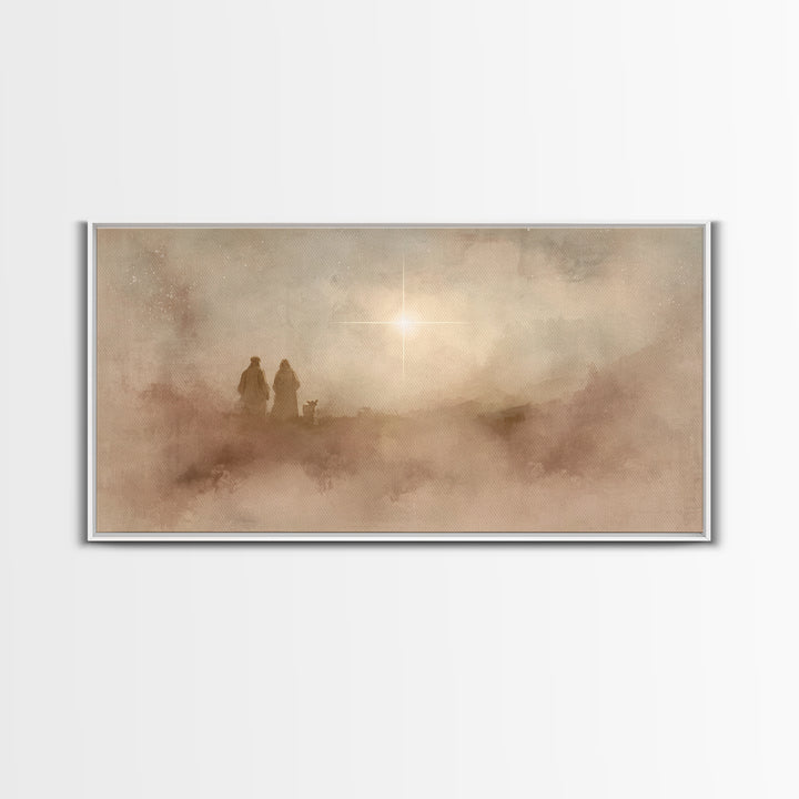 Holy Mist Rising, Framed Canvas Print, Christian Art Canvas, Christian Christmas Art, Christmas Art, Christian Wall Art, Christian Gift Ide