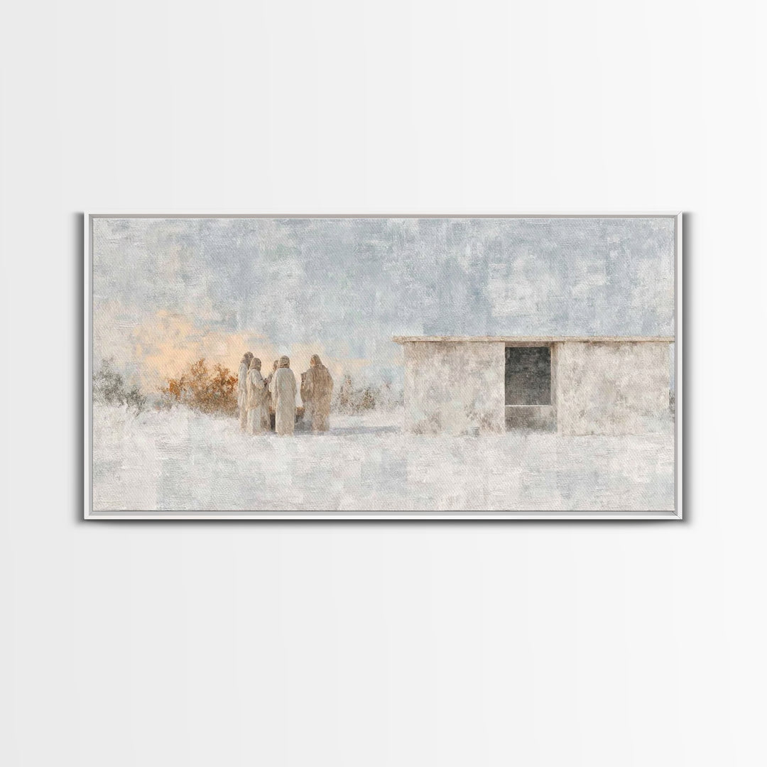 Humble Manger Night – Framed Canvas Print – Christian Wall Art – Christian Art Canvas – Jesus Christmas Art – Christmas Art – Art Print