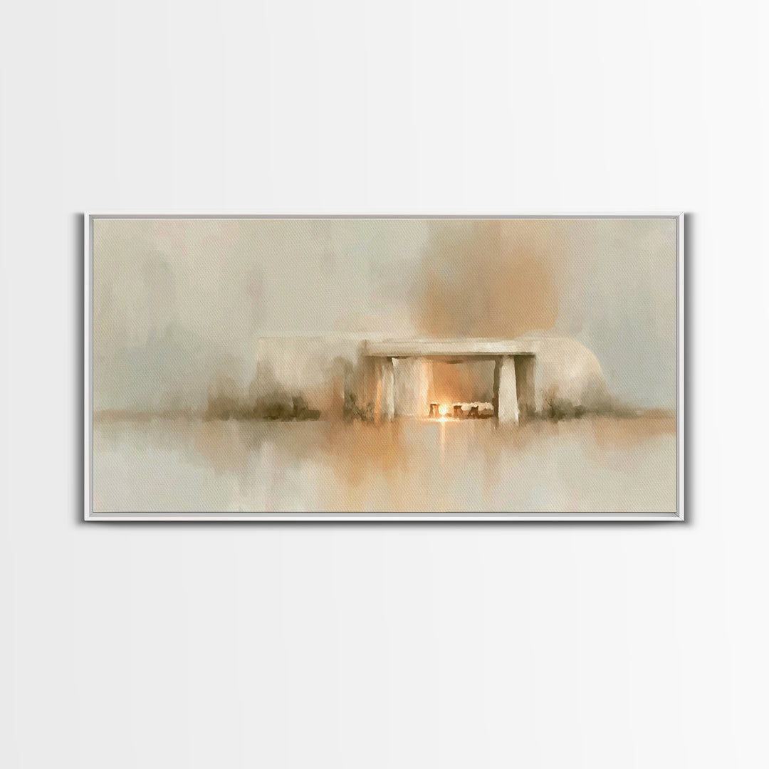 Desert Sanctuary – Framed Canvas Print – Christian Wall Art – Christian Art Canvas – Jesus Painting – Moody Christmas Art