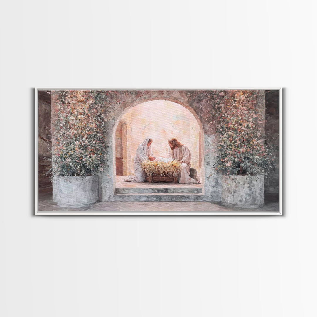 Radiant Nativity – Framed Canvas Print – Christian Christmas Art – Christian Art Canvas – Jesus Painting – Christian Decor For Home