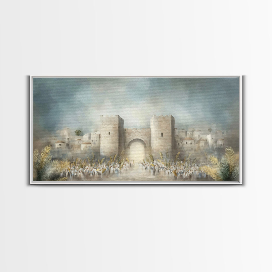 Triumphal Entry – Framed Canvas Print – Christian Art Canvas – Christian Painting – Christian Wall Art – Christian Christmas Decor