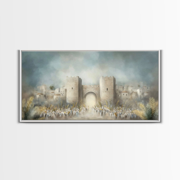 Triumphal Entry – Framed Canvas Print – Christian Art Canvas – Christian Painting – Christian Wall Art – Christian Christmas Decor