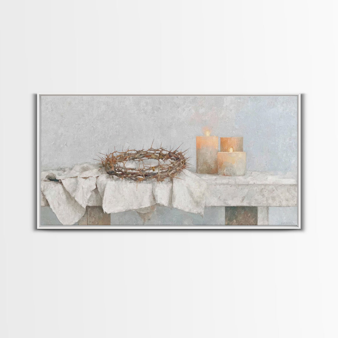 Crown Of Mercy – Framed Canvas Print – Christian Wall Art – Christian Art Canvas – Jesus Painting – Christian Christmas Art